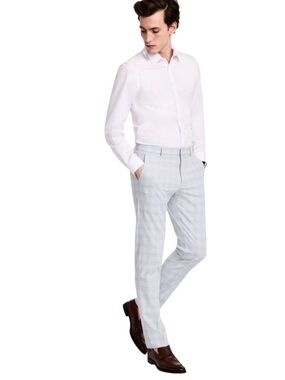 Tommy Hilfiger Light Blue Plaid Dress Pants